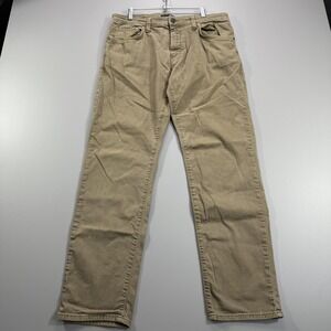 Mavi Zach Jeans Mens 36x32 Khaki Beige Straight Leg Stretch Denim Casual
